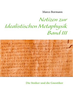cover image of Notizen zur Idealistischen Metaphysik III